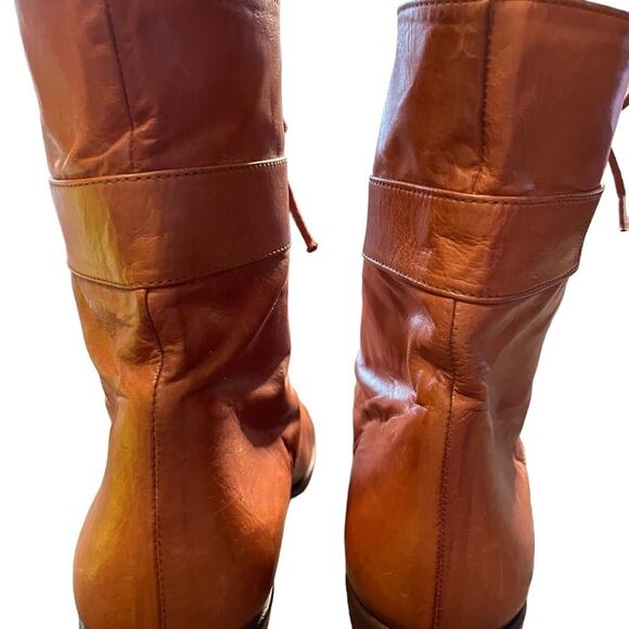 Morgan Taylor Vintage Camel Colored lace up flat boots size 5.5 - Picture 7 of 8